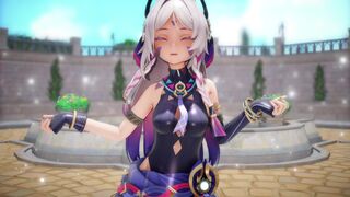 Citrali, Mona, Fischl, and Kamisato Ayaka (Genshin Impact) in a GIRL-CRUSH style - Op