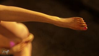 Busty Elf Fingers Herself On Comfortable Stone Floor.