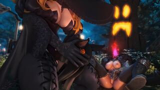 Dullahan Falls to Halloween Trick by Pawerful Knot Witch