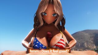[ENG] A Woman Who Looks Good In A Stars & Stripes Bikini (Tanned) [Taka84]
