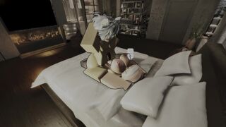 Femboy gets caught by sleeping futa