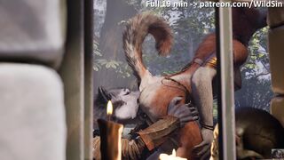 Werewolf couple fucks in The Small Ruins