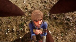 vaultgirl fucks deathclaw to escape