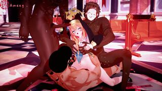 Blue Archive Mari sex party at the church