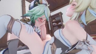 (Pink-Sama)-[sub español] A nigth in mondstad part 2