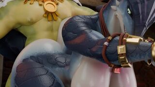 Witch Doctor penetrates lizardgirl