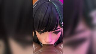 Rain Show Off her Deepthroating Skill