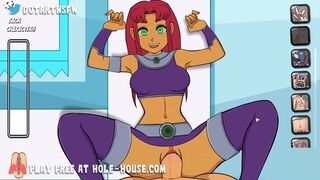 Starfire Spread her Legs Open