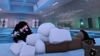 Fucking a cheating Lesbian girl by the pool in Roblox