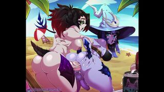 [StuhArt] Futas fucking on the beach