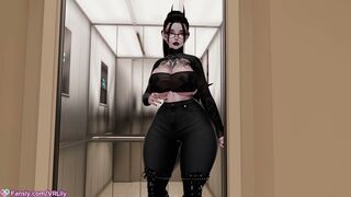 Elevator blowjob public