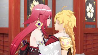 [KitsuneVixen] Aether and Yae Miko Kissing Teaser (4K) - SFW