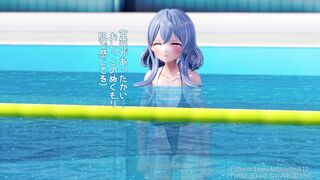 Futanari masturbate during swimming class