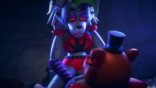 Roxanne Wolf riding on Freddy's Cock