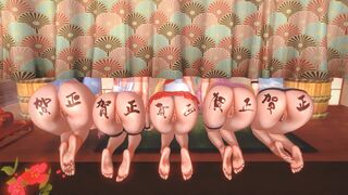 Vtuber Nekomiya Hinata giving new year greetings along with her group members