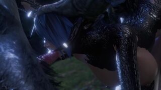 Au Ra Spitroasted by Werewolves