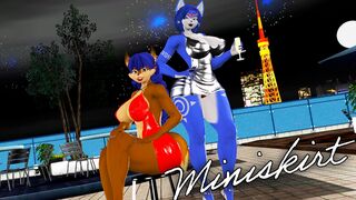 [MMD Furry] Krystal x Carmelita - Miniskirt