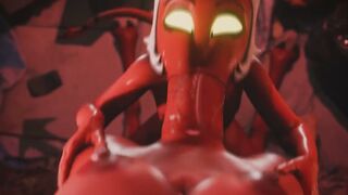 Moxxie sucking Sallie May huge cock