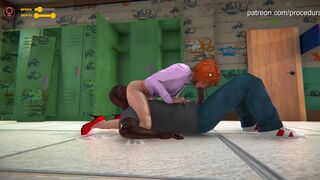 School secretary spanked in the hall (proceduralis)