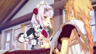 Noelle gives Aether maid service