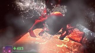 (L4D2) Floopa musked and bred by Lycan as he gunked her ovulated eggs up like a dog