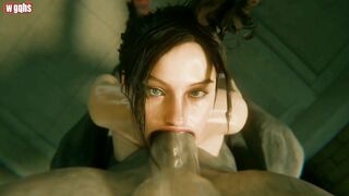 Claire Redfield Gets her Throat Opened Wide