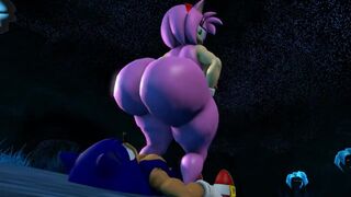 Amy Sitting on Sonic's Face