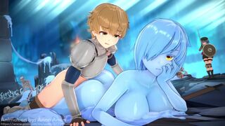 Slime girl gets fucked by knight