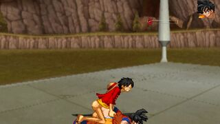 MUGEN Request#9: Luffy Fucks Son Goku