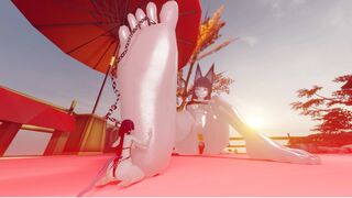 Miyabi & Ellen's Assmazing Futastic Rivarly (Giantess Vore)