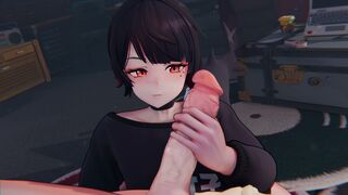 (4K) [Short] Ellen Oral Handjob [StarryMomoko]