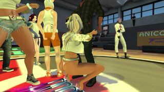 Multiple people take turns on blonde pokemon trainer slut Falara in Second life in a