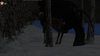 Étalon Percheron Saillie une Biche