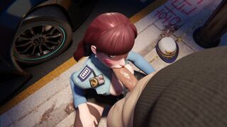 Dva cop blowjob [4K] [White]