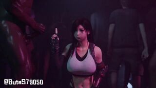 Tifa enjoys a blowbang (buta-san)