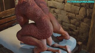 Kitana wrecked by Shao Kahn in all her holes 1440p