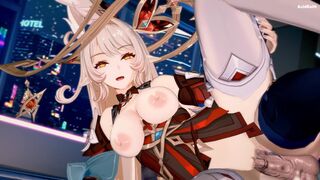 Alice x Futa Raiden Shogun having fun (GI)