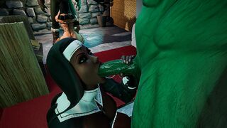 Sanctuary Defiled: Nuns VS Orcs Rule 34 Edit Part 1
