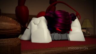 literally just a red-colored scorpion-demon woman domming a guy