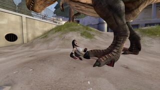 Tifa's t-rex encounter