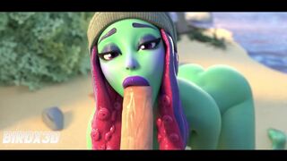 Squid Girl on the Beach [Birdx3d]