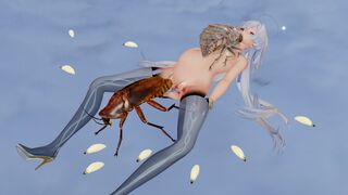 [MMDWuwa]Mornye being stopped in time by a traffic light imitation and raped b