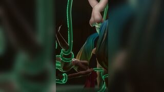 3 Sluts vs 1 tentacles monster