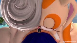 Sonic his plays fucking Cream and Sage on Beach (Sound)