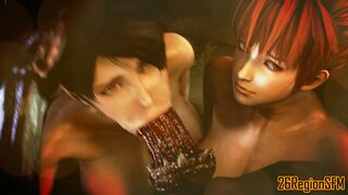 Momiji & Kasumi vs Demon Cock