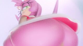 Amy rose shaking her pink sweaty cheeks (Higher Quality)
