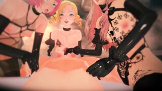 Catherine & Rin latex cuckold