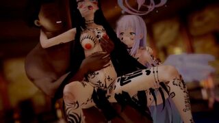 [QOS NTR] Blue Archive Mika and Rio cuckold