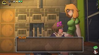 Horny Craft Alex is fucking Jenny's mouth hard.