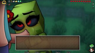 Horny Craft Creeper is giving Steve an enjoyable oral sex experience.